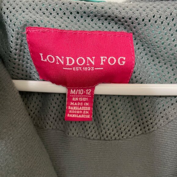 London Fog Zip-Front Rain Kids Jacket Girls 10/12 M - Picture 5 of 11